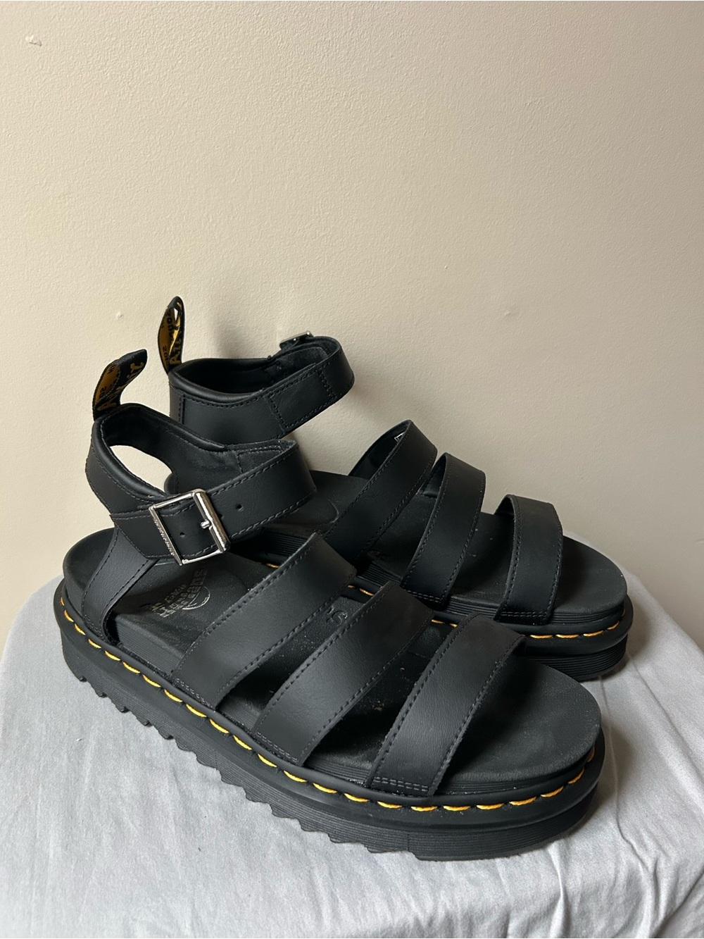 Dr. Martens Black Platform Fisherman Sandals